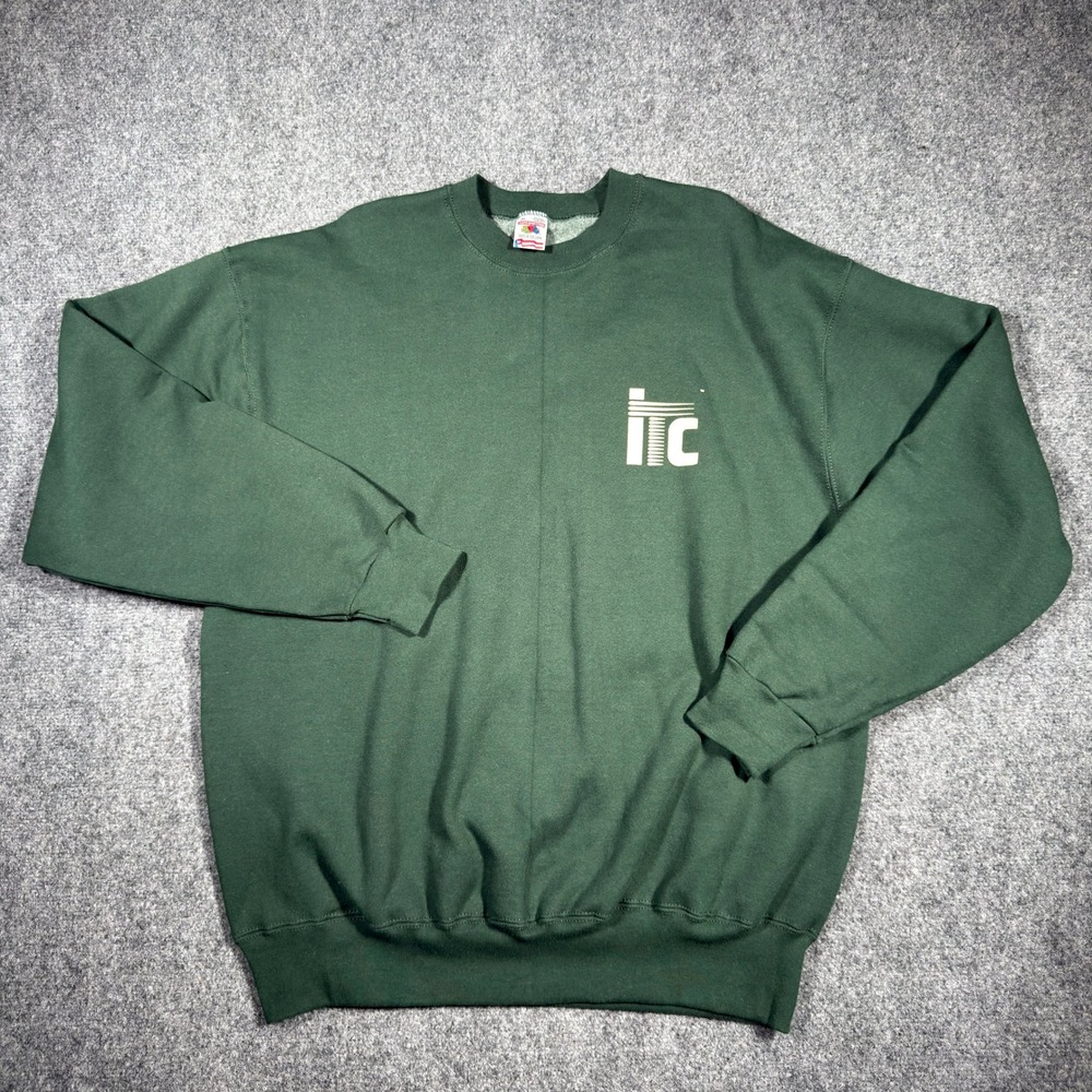 Fruit of the Loom Supercotton ITC Sweatshirt Mens XL Green Crewneck Heavyweight